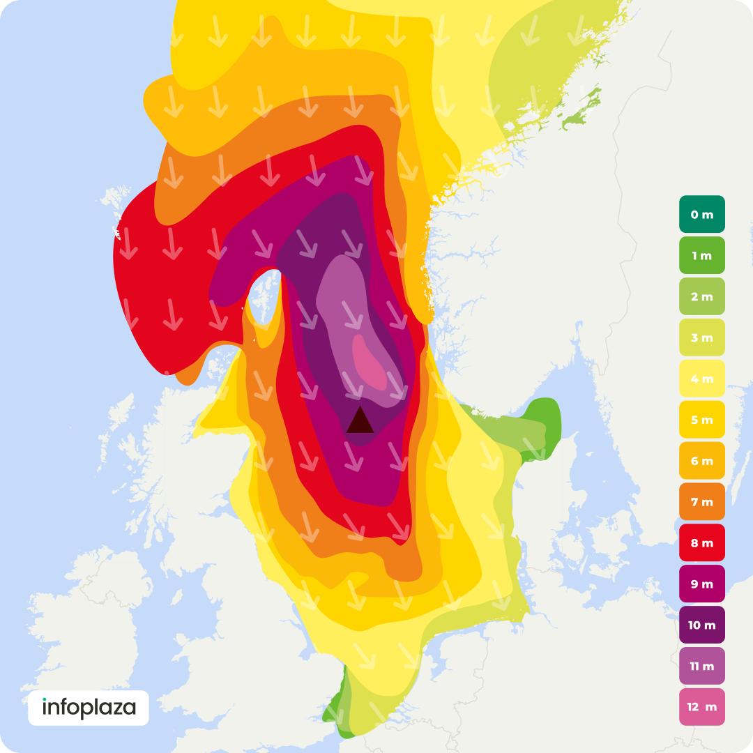 IP_Kaart significante golfhoogte op de Noordzee